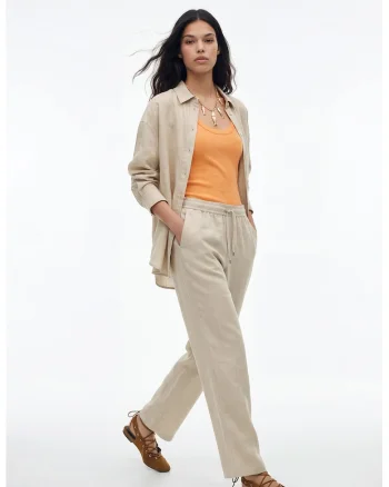 Pantaloni de in cu snur, Bej deschis