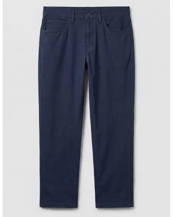 Pantaloni regular fit cu aspect texturat, Bleumarin
