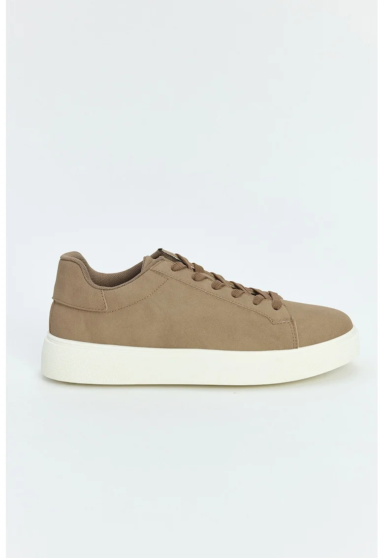 Pantofi low-cut de piele ecologica, Bej