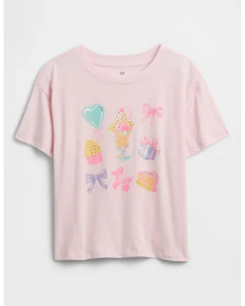 Tricou regular fit cu imprimeu grafic, Roz deschis