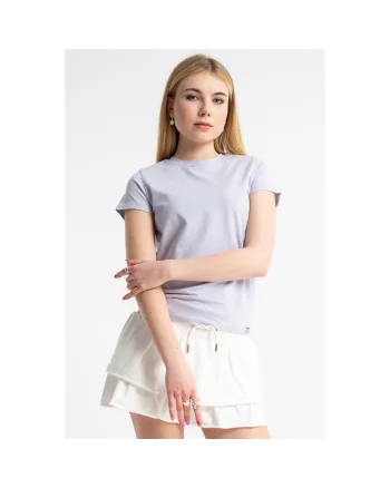 Tricou slim fit cu decolteu la baza gatului