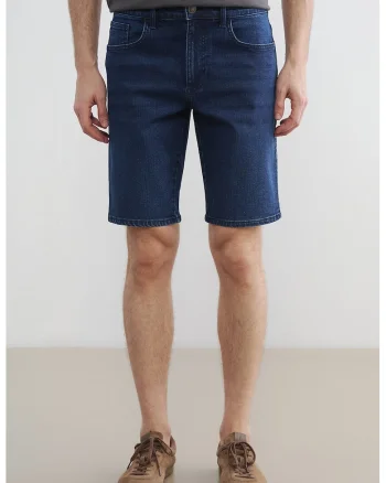 Blugi scurti cu 5 buzunare, Bleumarin