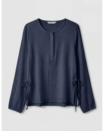 Bluza cu decolteu rotund, Bleumarin