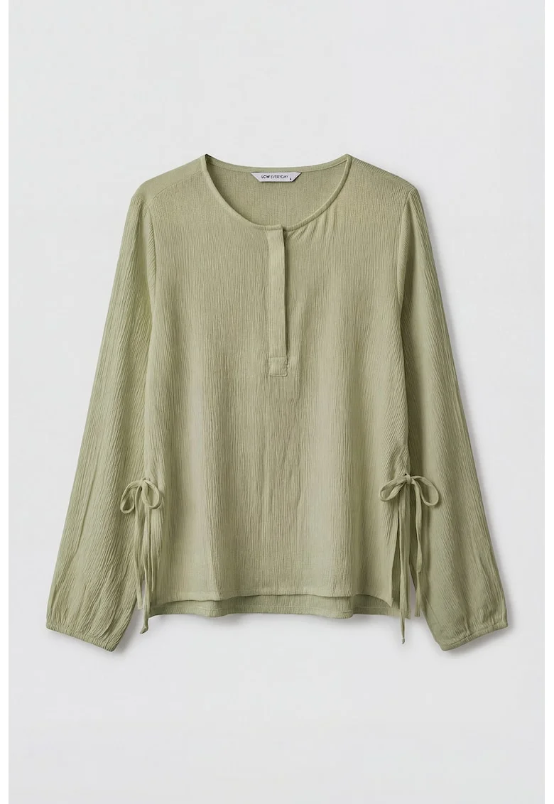Bluza cu decolteu rotund, Verde deschis