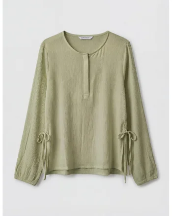 Bluza cu decolteu rotund, Verde deschis