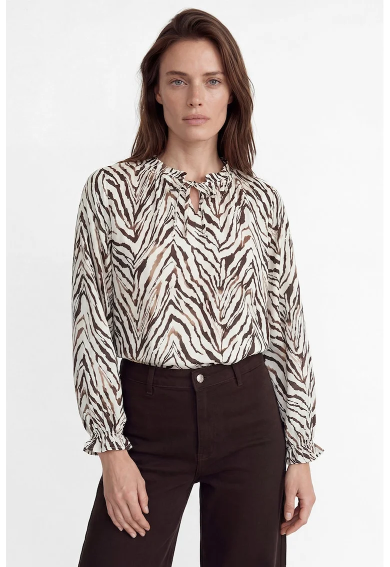 Bluza cu model, Maro/Bej