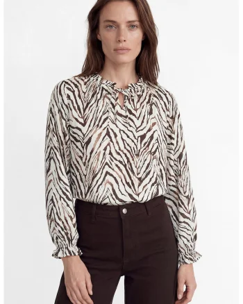 Bluza cu model, Maro/Bej