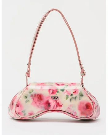 Geanta de umar si imprimeu floral Play, Roz pastel/Alb murdar