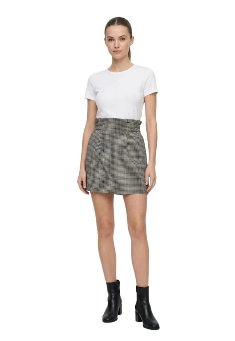 Fusta dreapta cu imprimeu houndstooth,