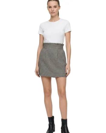 Fusta dreapta cu imprimeu houndstooth,