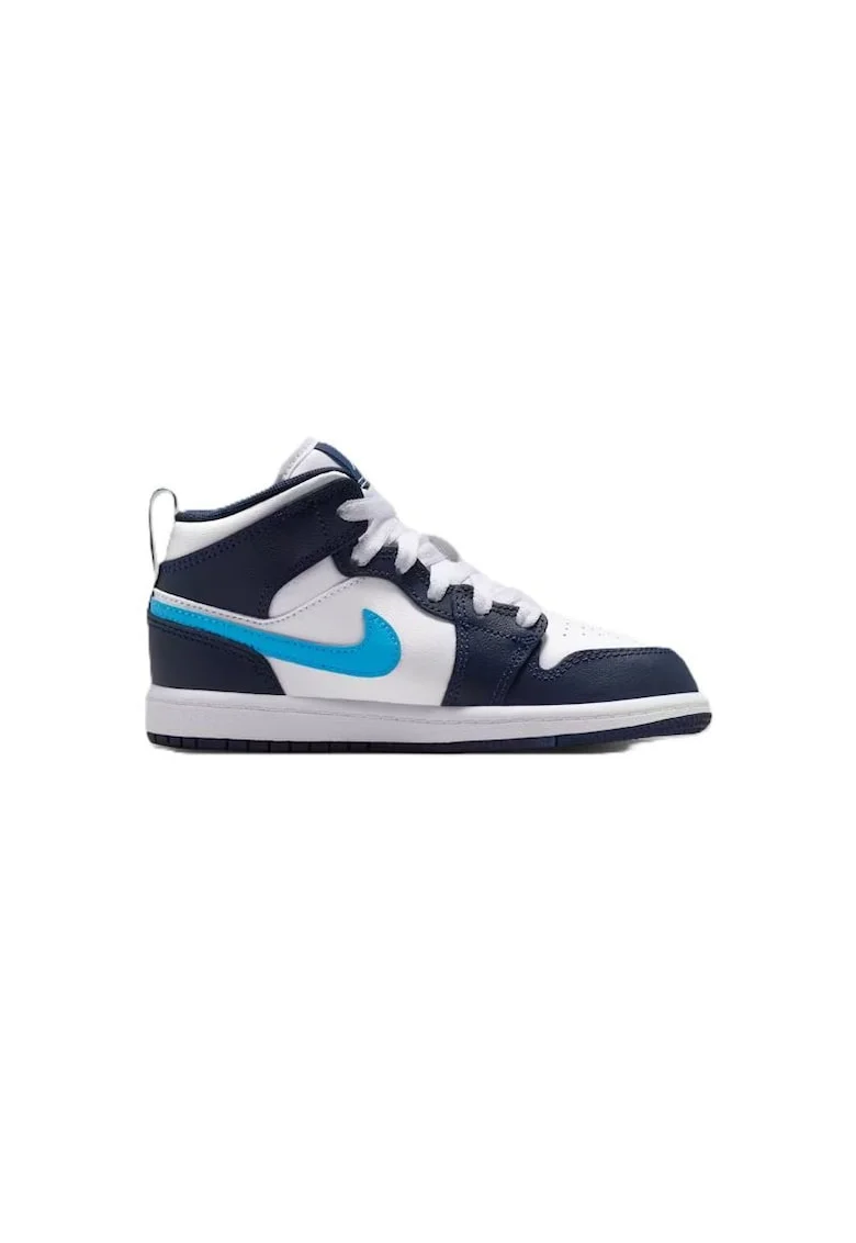 Pantofi sport copii  JORDAN 1 MID BP, Piele naturala, Albastru,