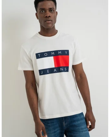 Tricou cu logo si decolteu la baza gatului, Rosu/Alb/Bleumarin