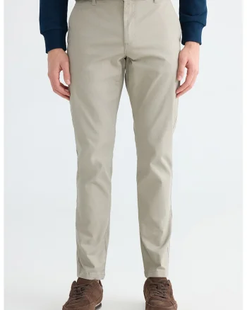 Pantaloni chino cu talie medie, Bej