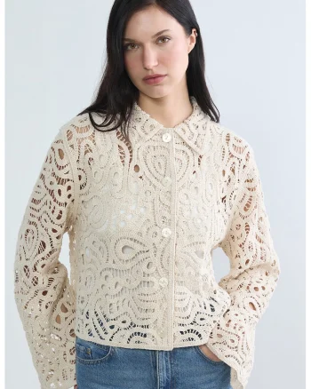 Camasa din macramé, Bej
