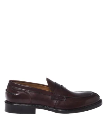 Mocasini uni din piele, Maro