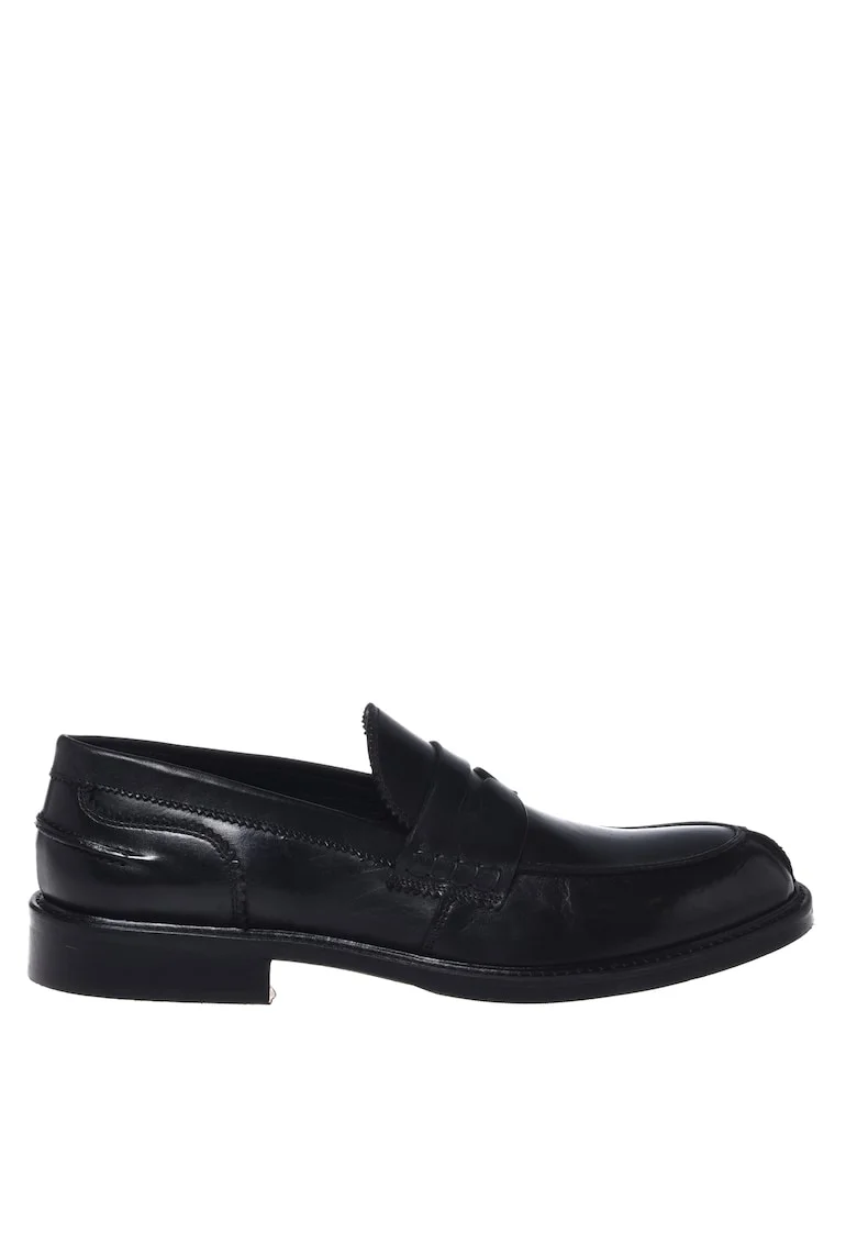 Mocasini uni din piele, Negru