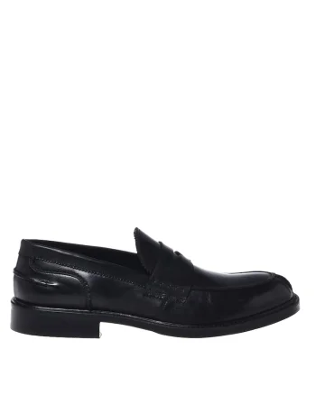 Mocasini uni din piele, Negru