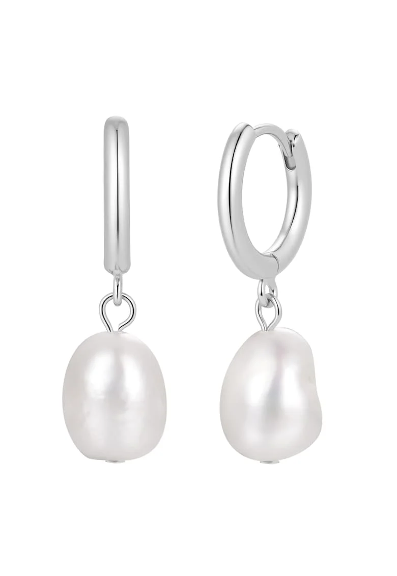 Perlenohrcreolen Hoop earrings freshwater cultured pearl white 243096
