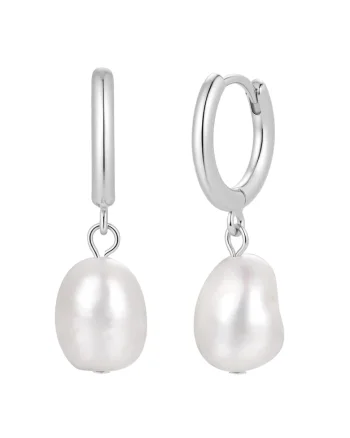 Perlenohrcreolen Hoop earrings freshwater cultured pearl white 243096