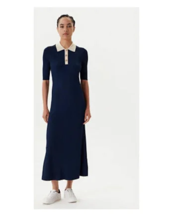 Rochie tricotata,  material sinteticdqfwq, Albastru