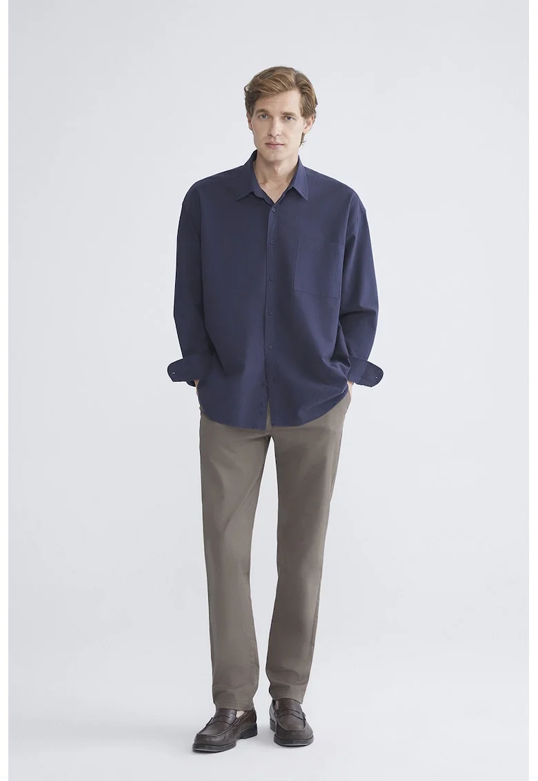 Pantaloni chino din amestec de bumbac, Maro taupe