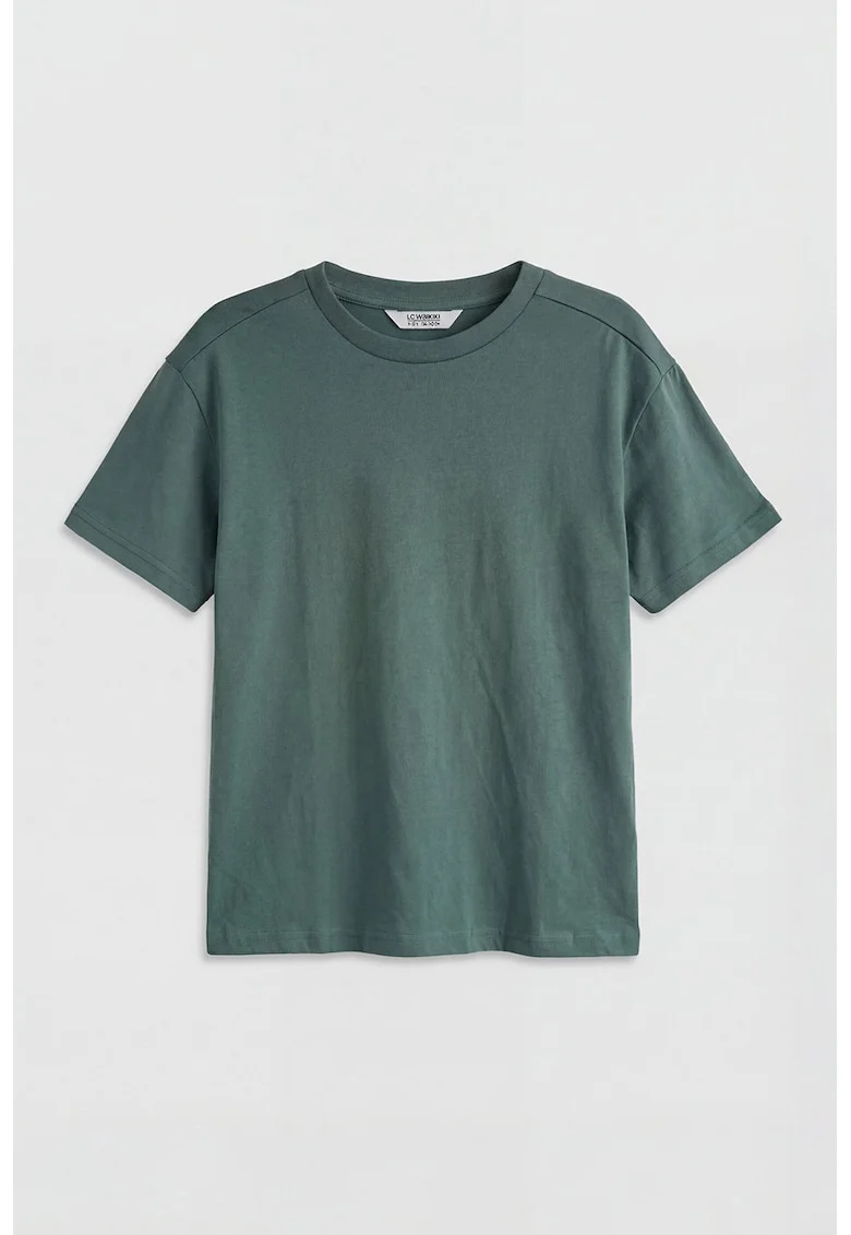 Tricou uni de bumbac, Albastru melange