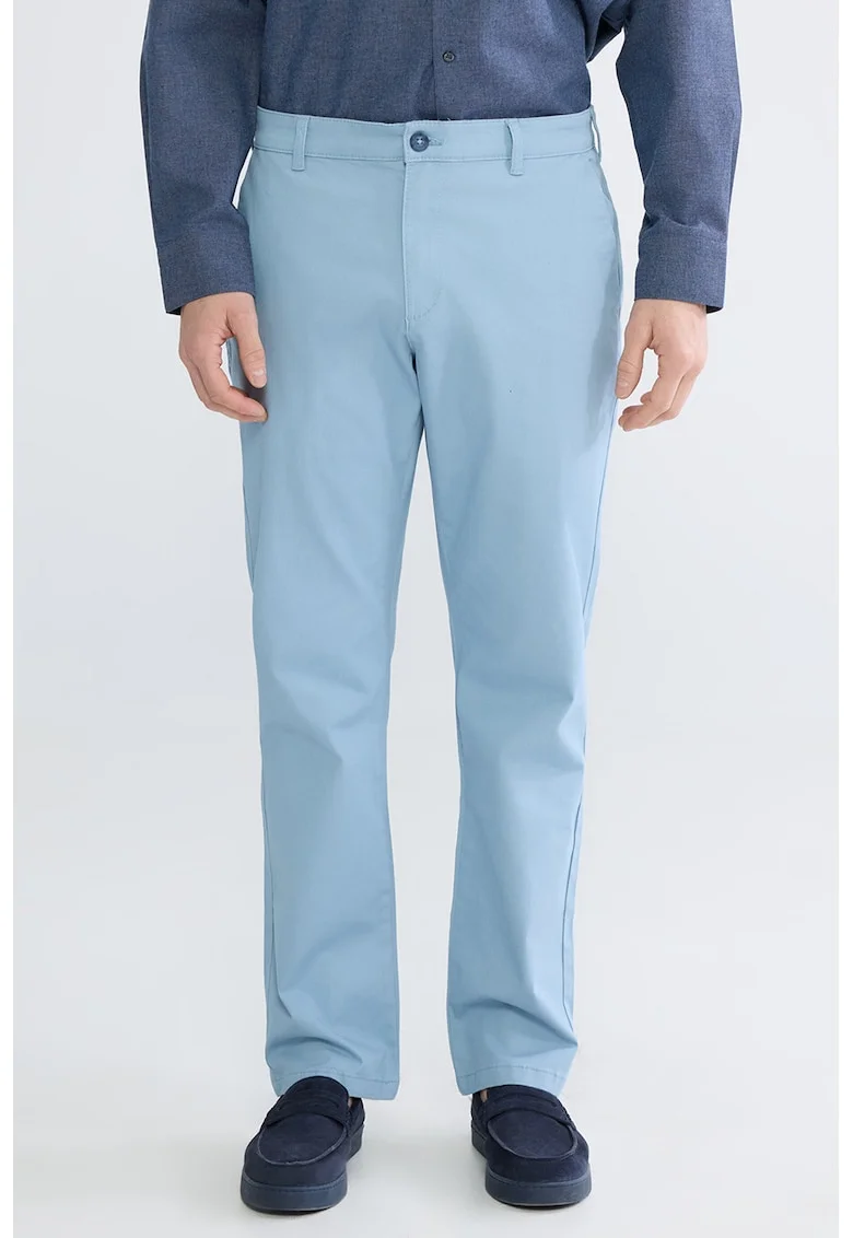 Pantaloni chino din amestec de bumbac, Albastru deschis
