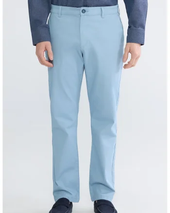 Pantaloni chino din amestec de bumbac, Albastru deschis