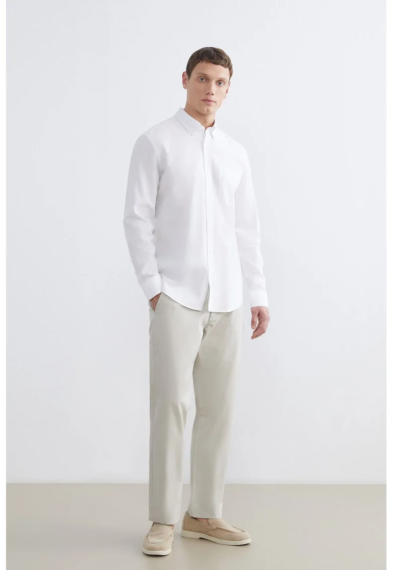 Pantaloni chino din amestec de bumbac, Gri deschis
