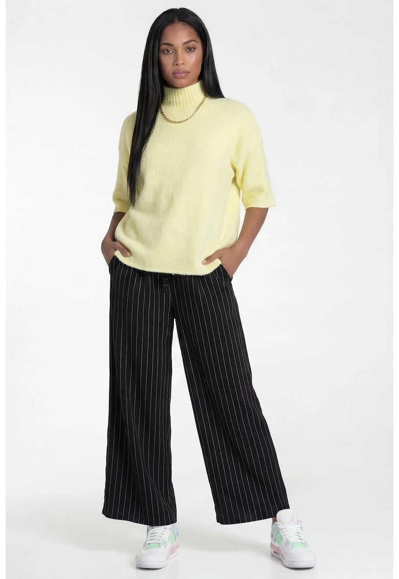 Pantaloni dama M1323,  Poliester, Negru
