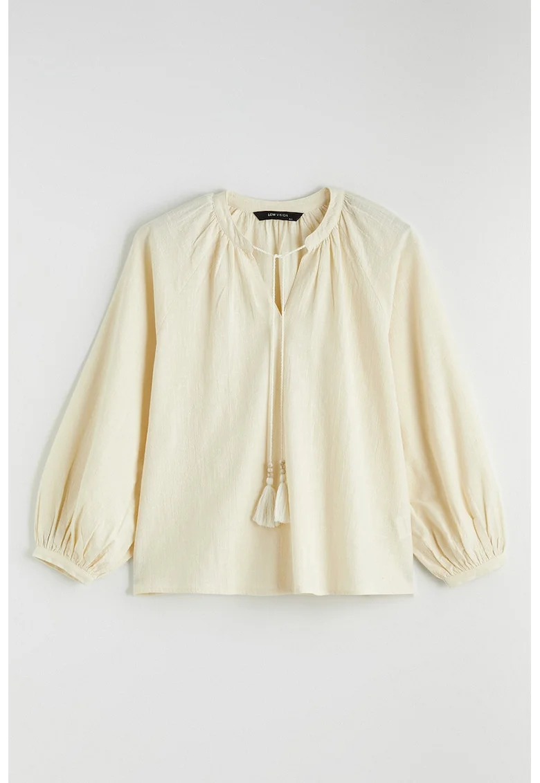 Bluza supradimensionata cu canafi, Crem