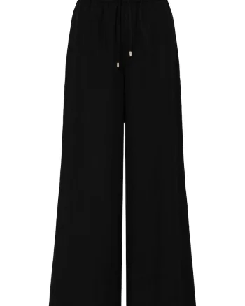 Pantaloni din amestec de lyocell si in cu croiala ampla, Negru