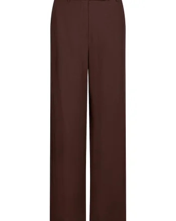 Pantaloni din amestec de lyocell si in cu croiala ampla si buzunare laterale, Maro
