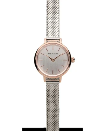 Ceas analogic,  11022-064, Quartz, 3 ATM, 22 mm, Argintiu/Auriu