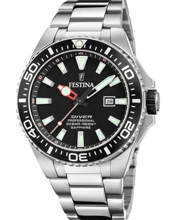 Ceas din otel inoxidabil Diver, Argintiu