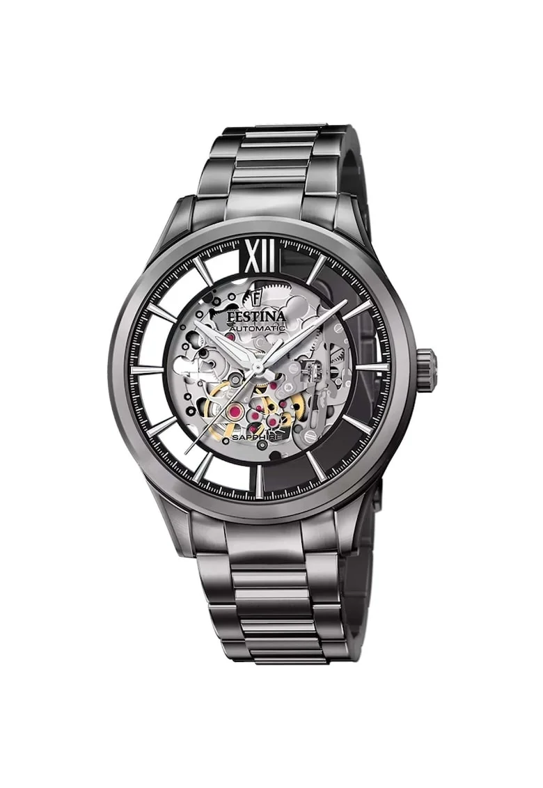 Ceas barbatesc  F20632/1 Automatic Negru, Transparent