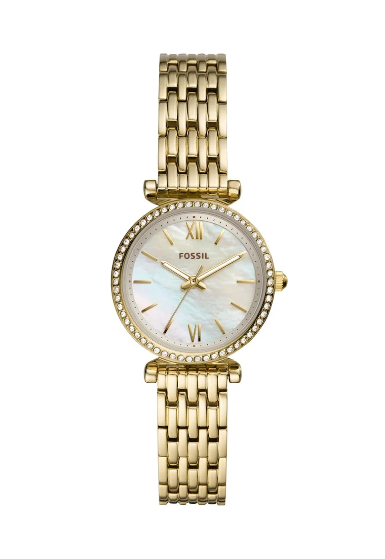 Ceas analog cu cadran Mother of Pearl, Auriu