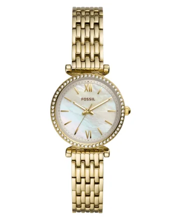 Ceas analog cu cadran Mother of Pearl, Auriu