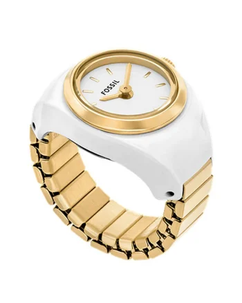 Ceas-inel quartz cu logo pe cardan, Auriu