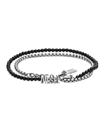 Bratara unisex convertibila, Negru/Argintiu