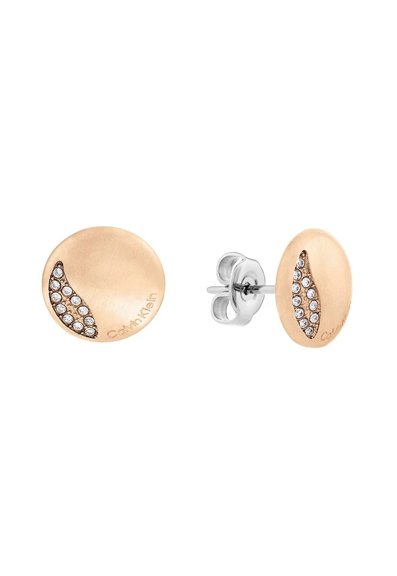 Cercei decorati cu cristale zirconia, Auriu rose