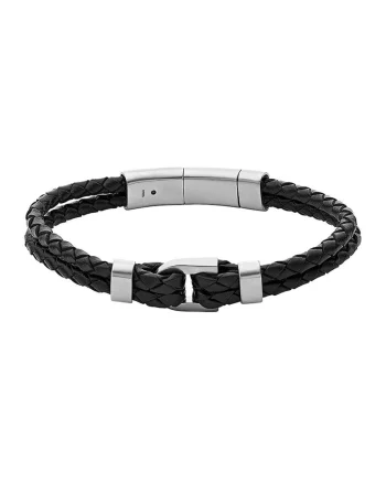 Bratara dubla de piele, Negru