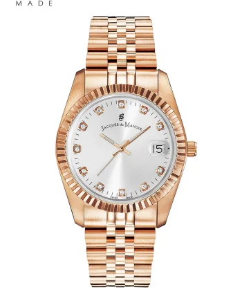 Ceas analog decorat cu cristale, Auriu