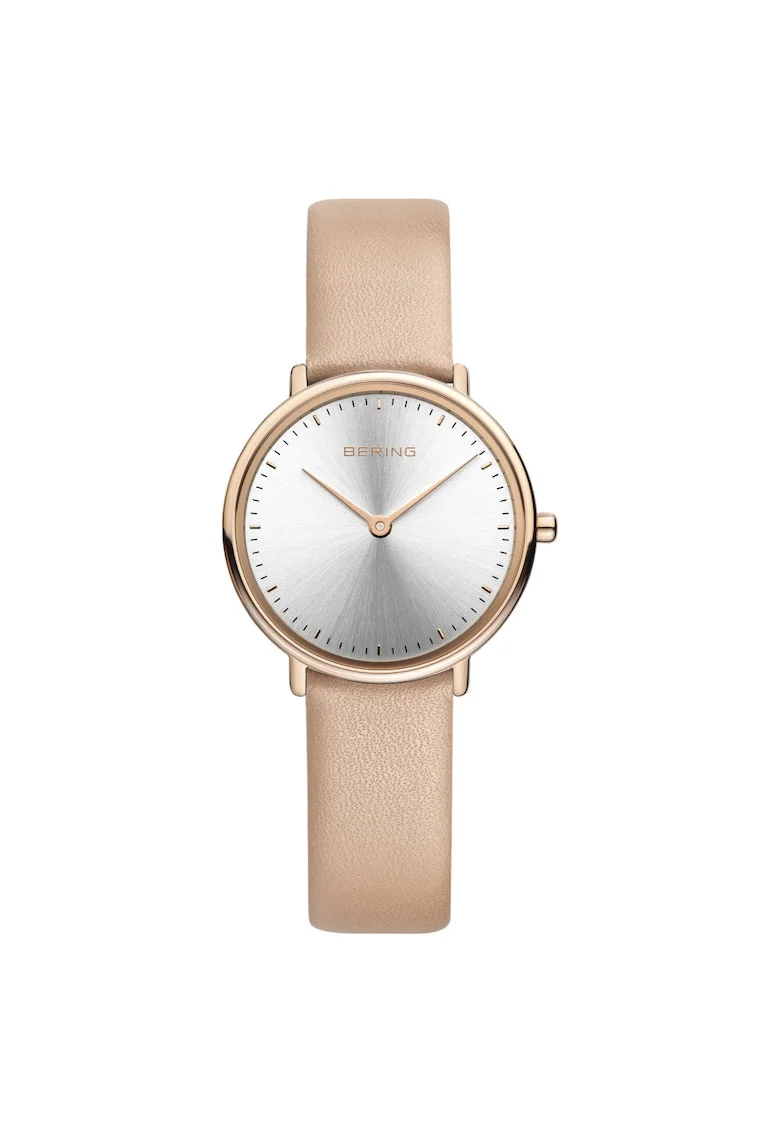 Ceas dama,  Inox/piele, Roz