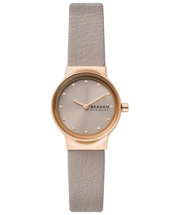 Ceas quartz cu o curea de piele, Bej