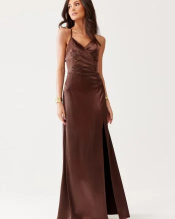 Rochie maxi cu slit lateral Alessandra, Maro