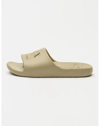 Papuci cu imprimeu logo, Kaki