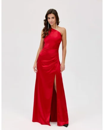 Rochie din satin Inez, Rosu