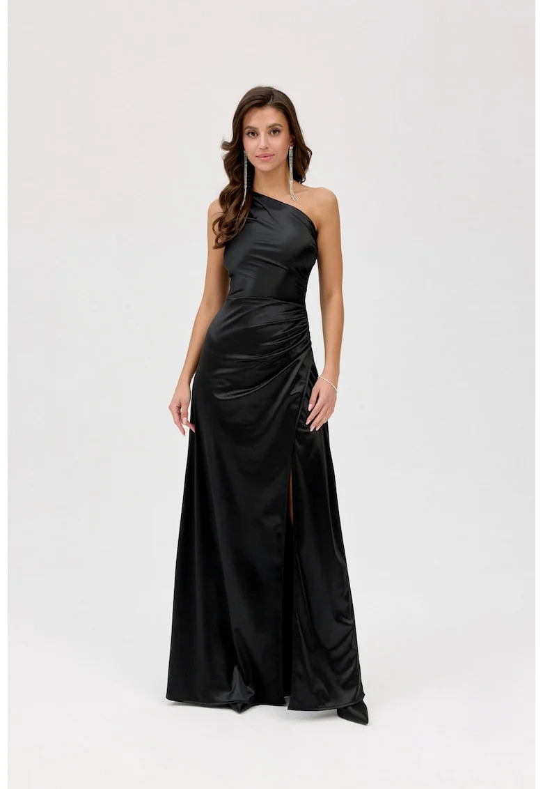 Rochie din satin Inez, Negru