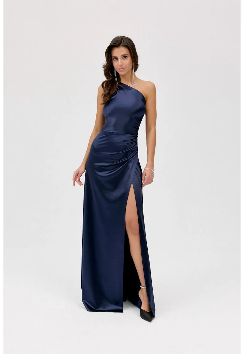 Rochie din satin Inez, Bleumarin